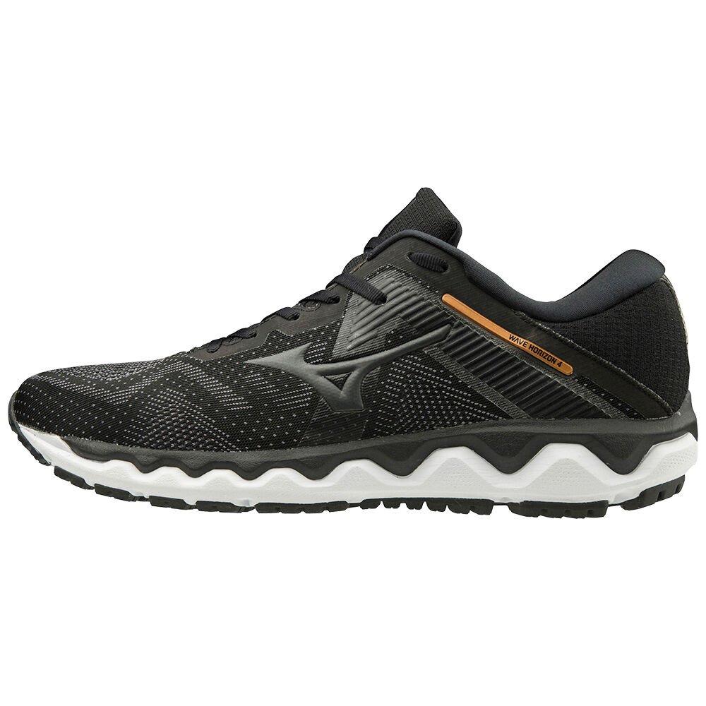 Men's Mizuno Running Shoes Black/Grey Wave Horizon 4 Shoes - J1GC202651